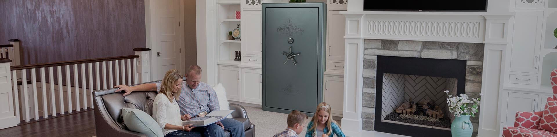 Family in Large Room with Liberty Safe Presidential 40