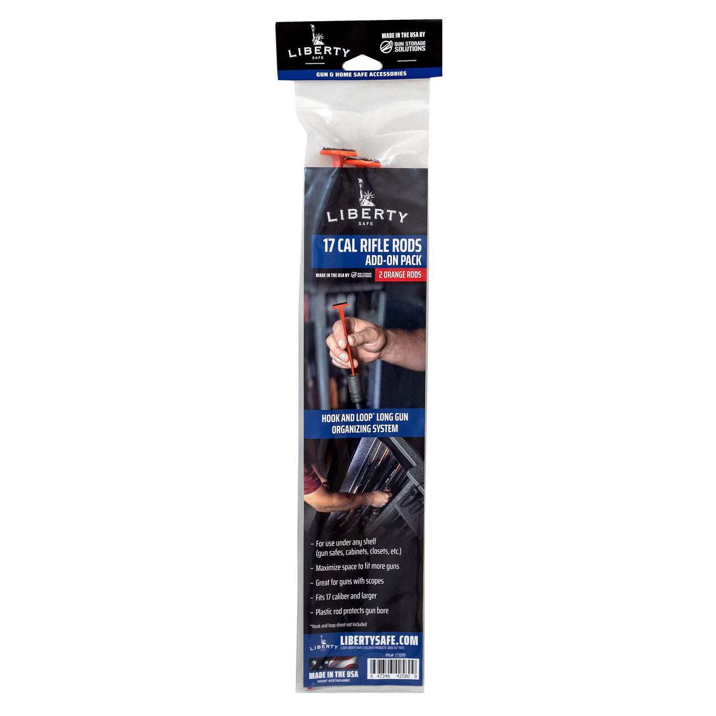 Liberty Accessory Orange Rifle Rods .17 Cal Rifle Rods - 2 Pack (P/N 17686) Accessory