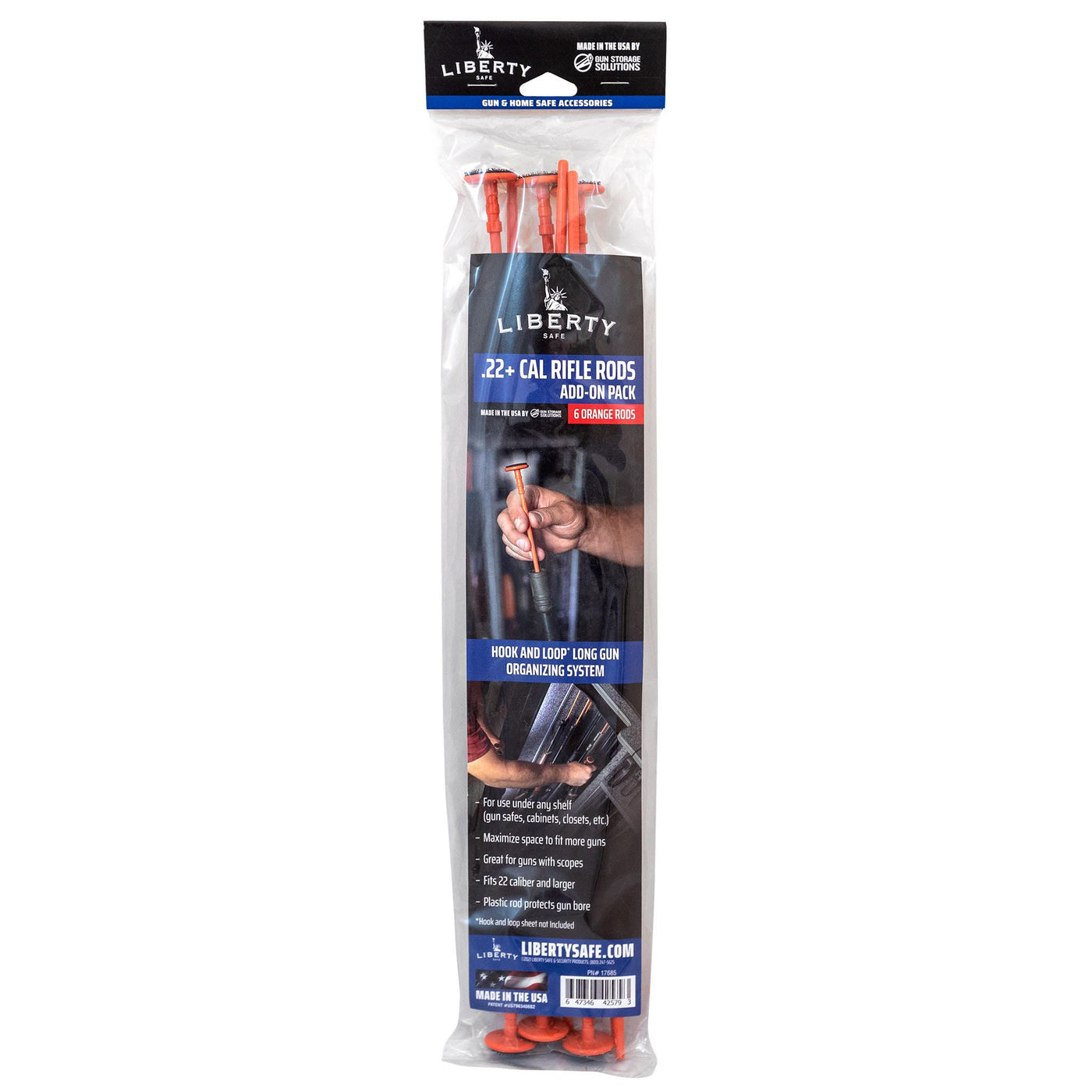 Liberty Accessory Orange Rifle Rods .22+ Cal Rifle Rods - 6 Pack (P/N 17685) Accessory