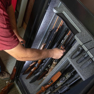 Orange Rifle Rods in Gun Safe