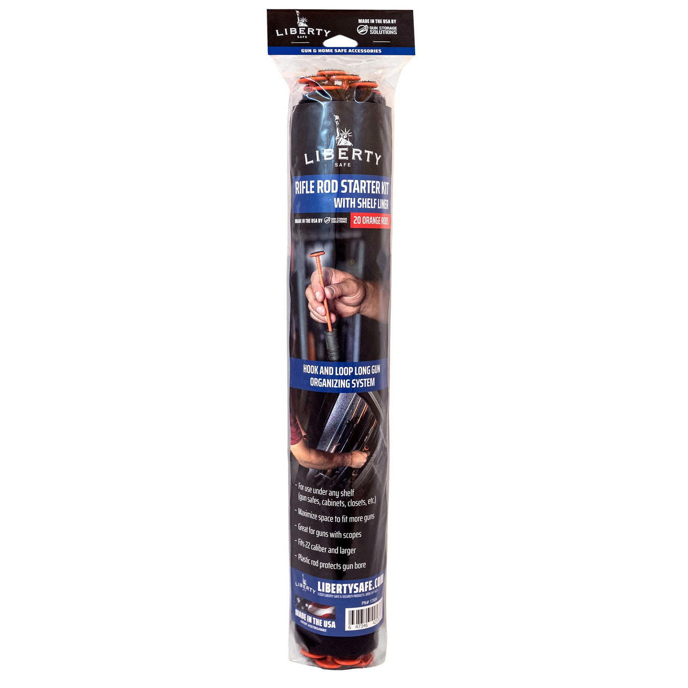 Liberty Accessory Orange Rifle Rods .22+ Cal Starter Kit with Shelf Liner - 20 Pack (P/N 17684) Accessory