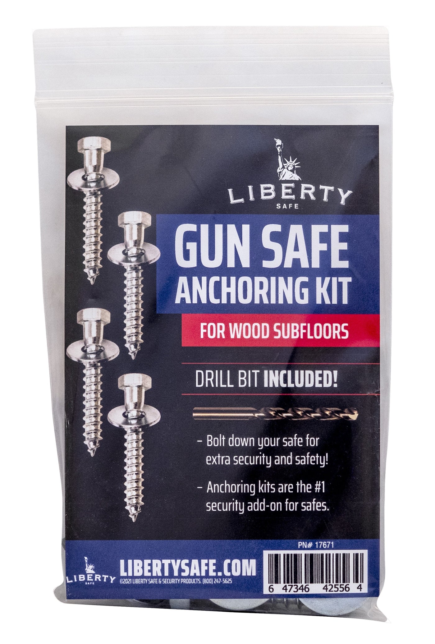 Liberty Accessory Safe Anchoring Kit For Wood Floor Including  Drill Bit Anchor Kit for Wood Floors w/ Drill Bit Accessory