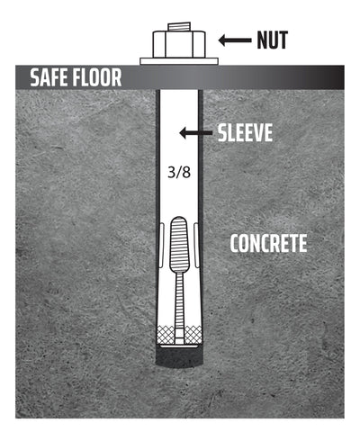 Liberty Accessory Safe Anchoring Kit For Concrete Including  Drill Bit Anchor Kit for Concrete Floors w/ Drill Bit Accessory